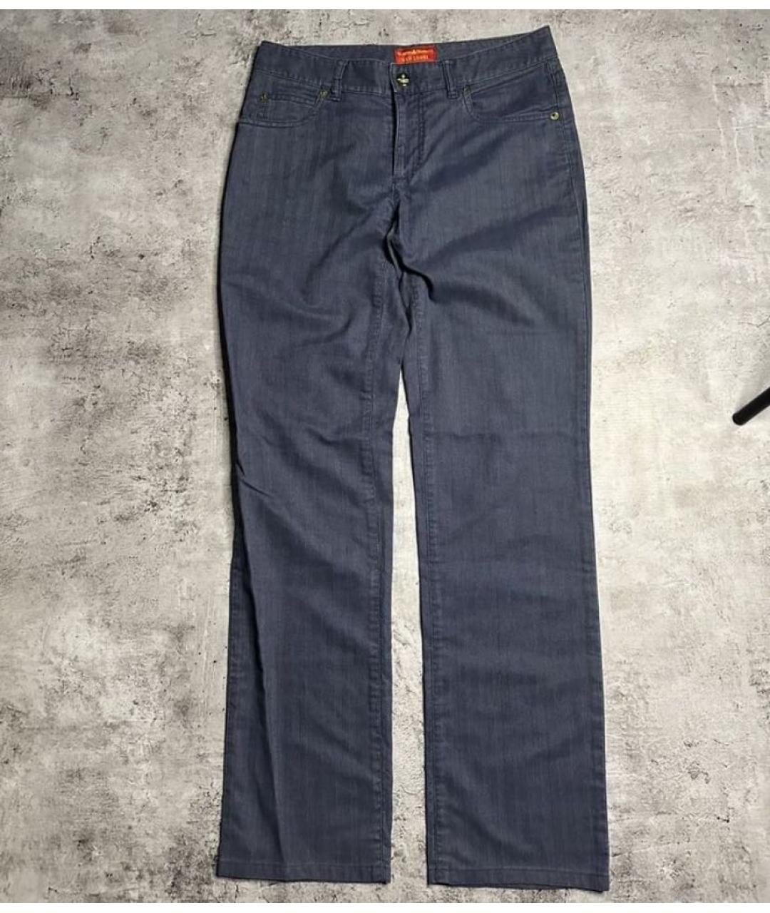 VIVIENNE WESTWOOD Темно-синие хлопковые прямые брюки, фото 7