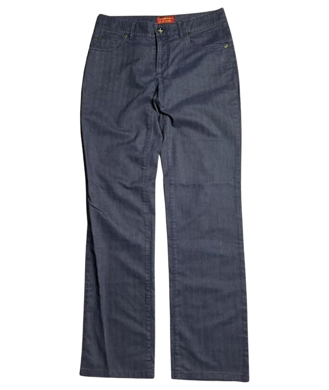 VIVIENNE WESTWOOD Темно-синие хлопковые прямые брюки, фото 1