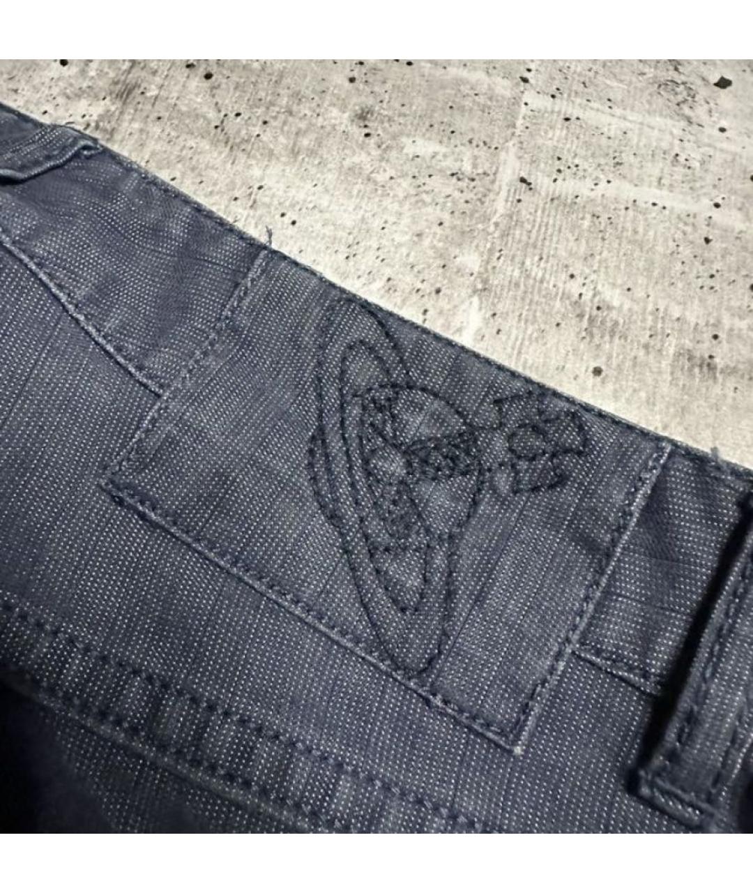 VIVIENNE WESTWOOD Темно-синие хлопковые прямые брюки, фото 2