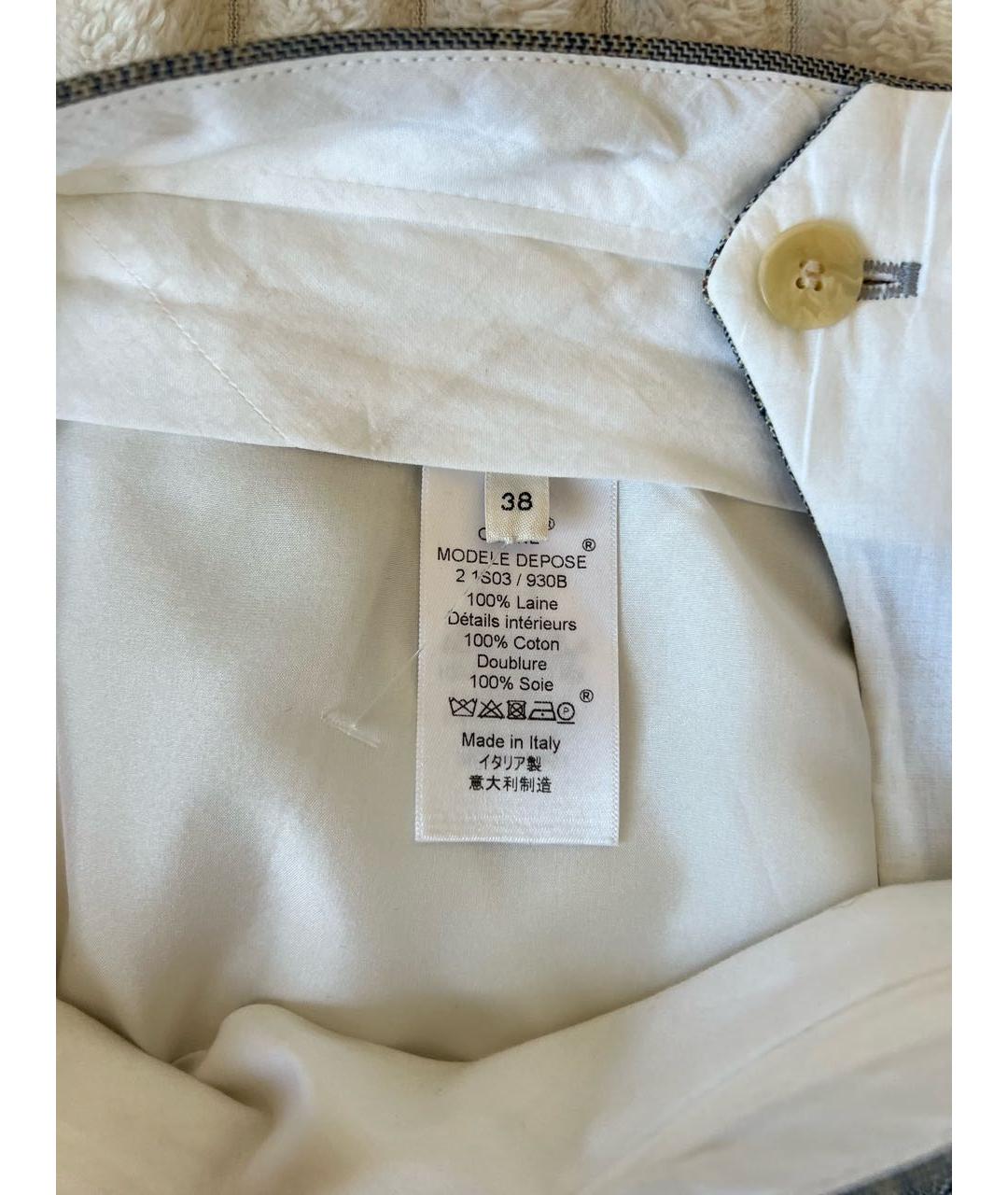 CELINE Бежевые шерстяные прямые брюки, фото 6