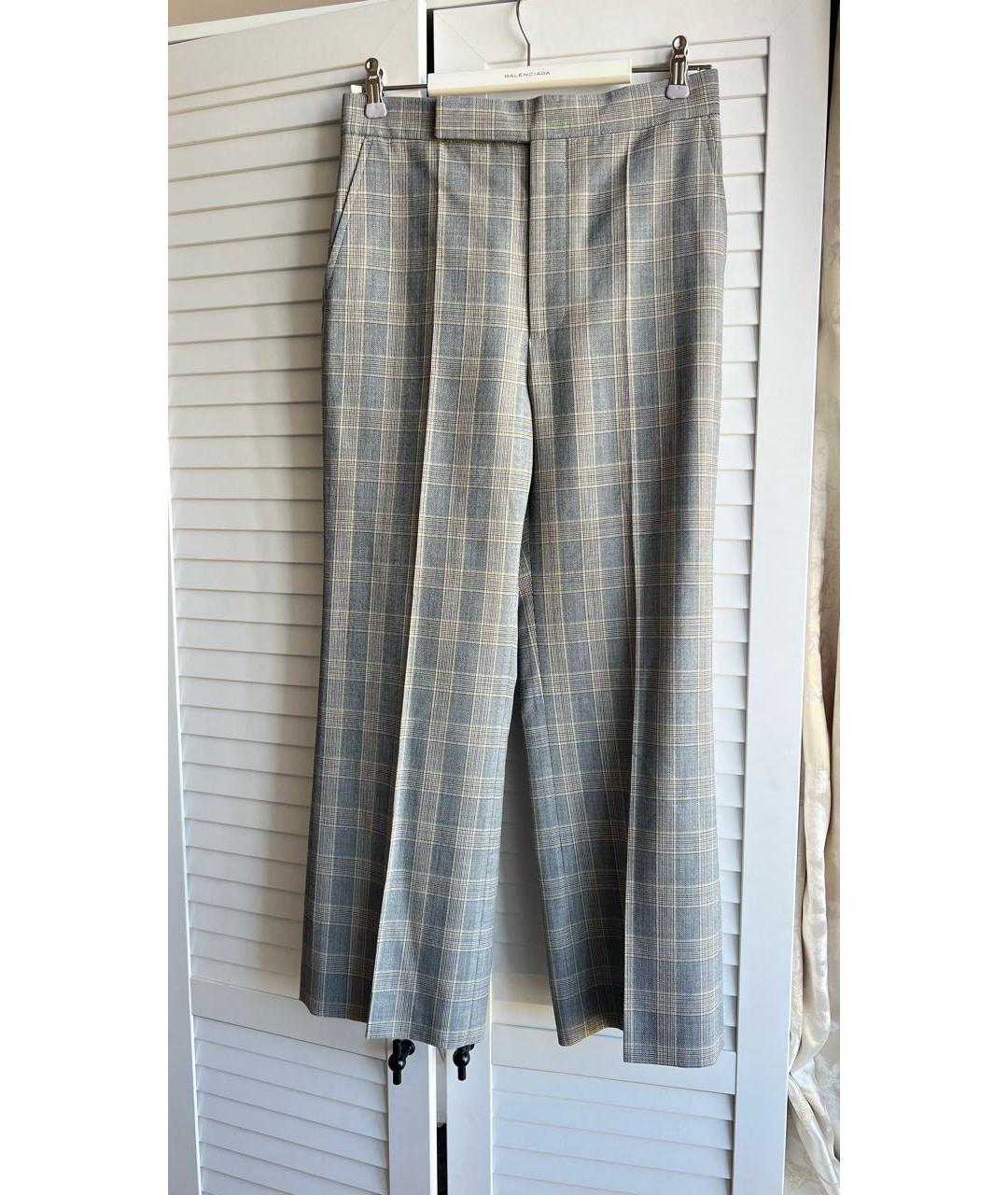 CELINE Бежевые шерстяные прямые брюки, фото 8