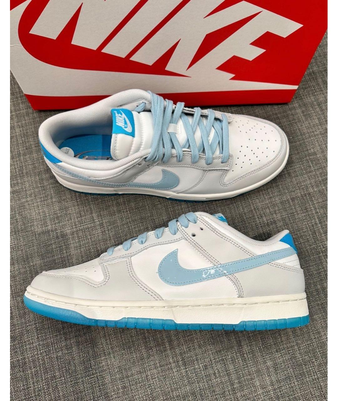 NIKE Голубые кожаные кроссовки, фото 2