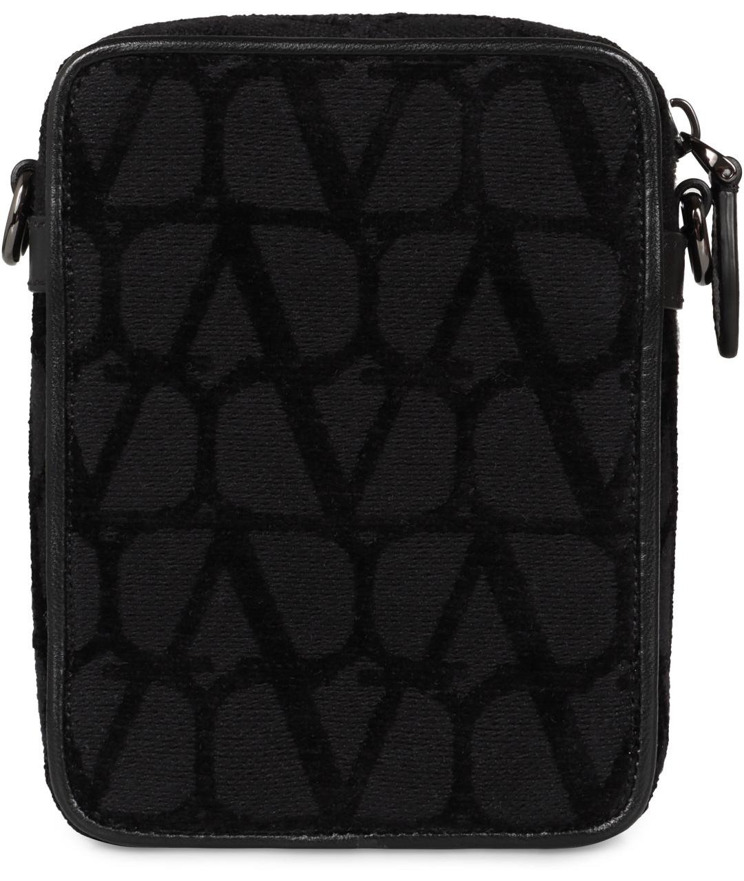 VALENTINO Черная синтетическая сумка на плечо, фото 4