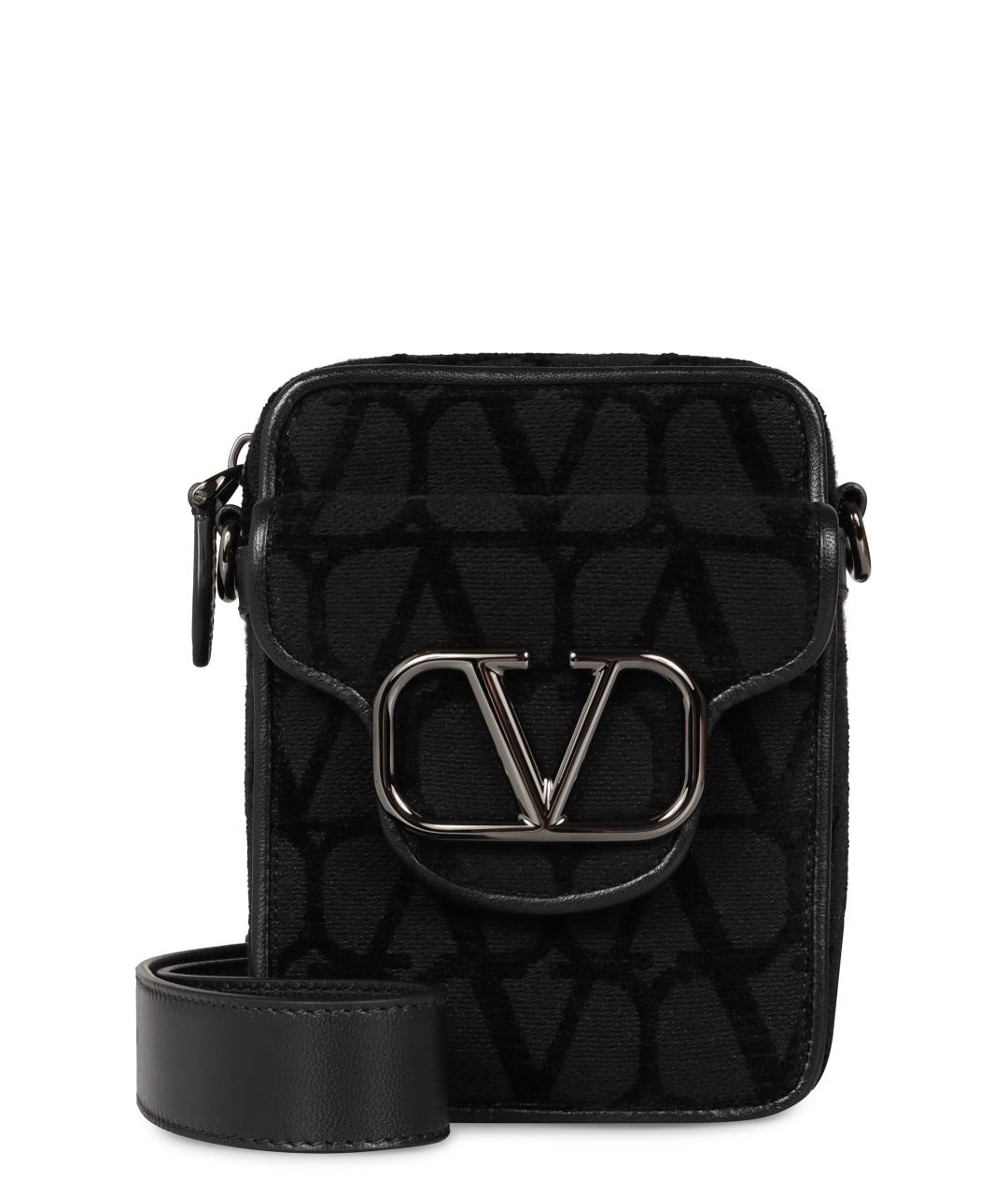 VALENTINO Черная синтетическая сумка на плечо, фото 1