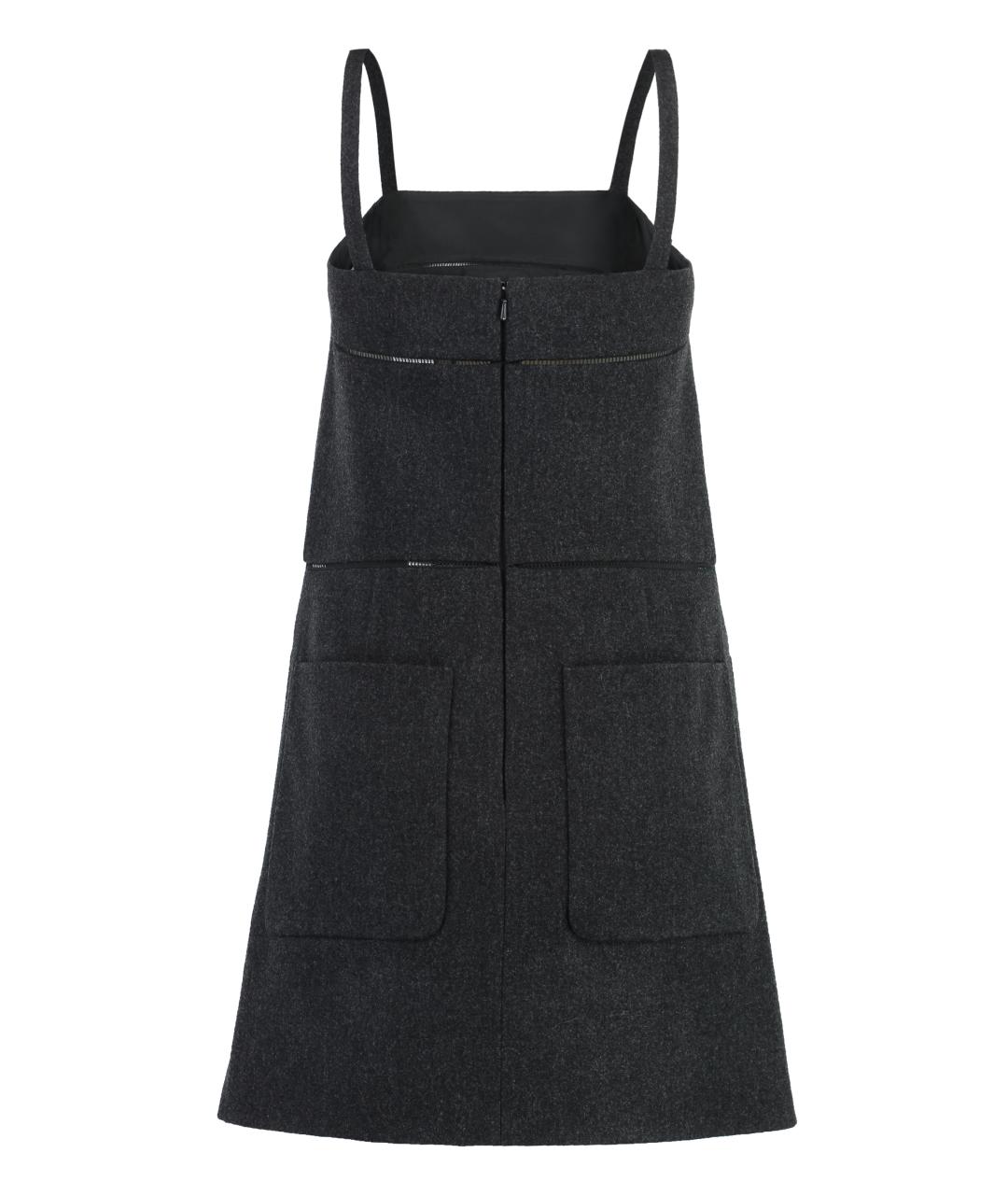 MAX MARA Серое шерстяное повседневное платье, фото 2