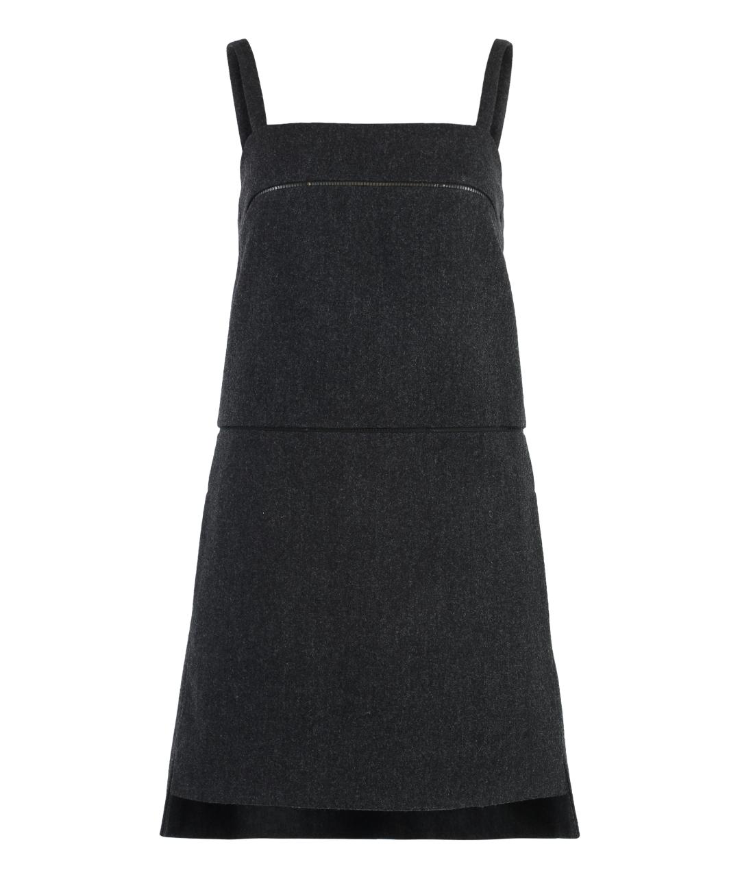 MAX MARA Серое шерстяное повседневное платье, фото 1