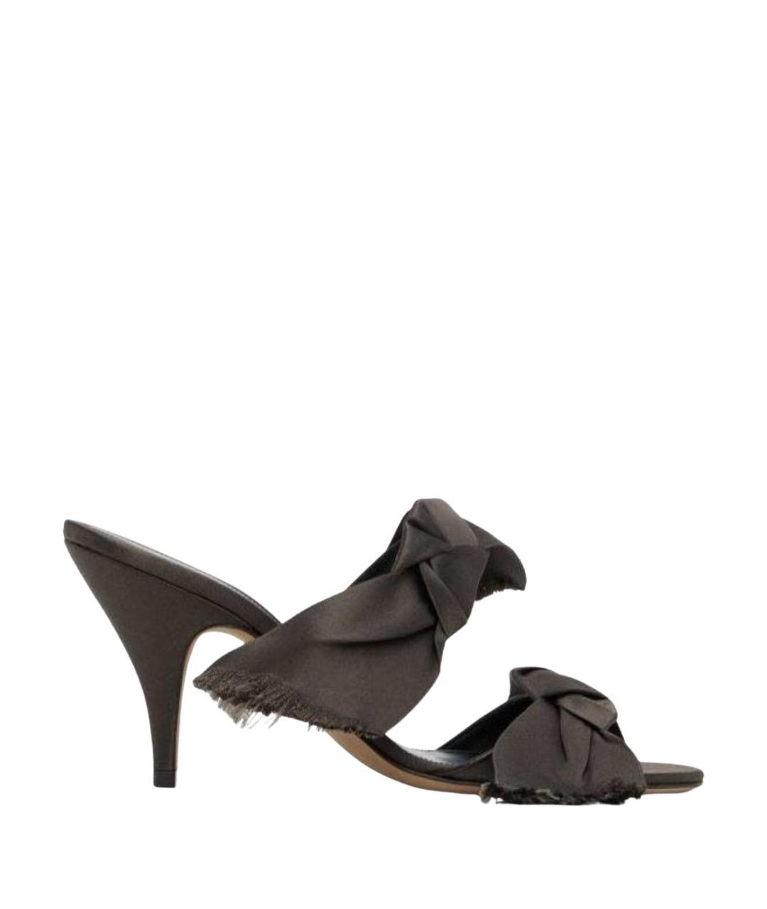 THE ROW Коричневые текстильные мюли, фото 1