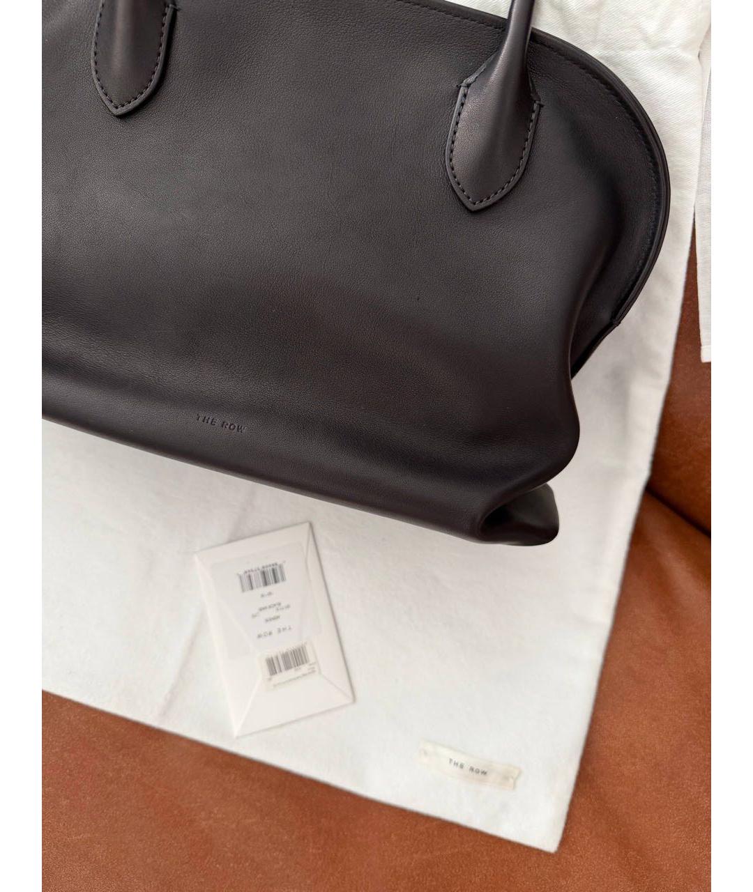 THE ROW Черная кожаная сумка с короткими ручками, фото 4