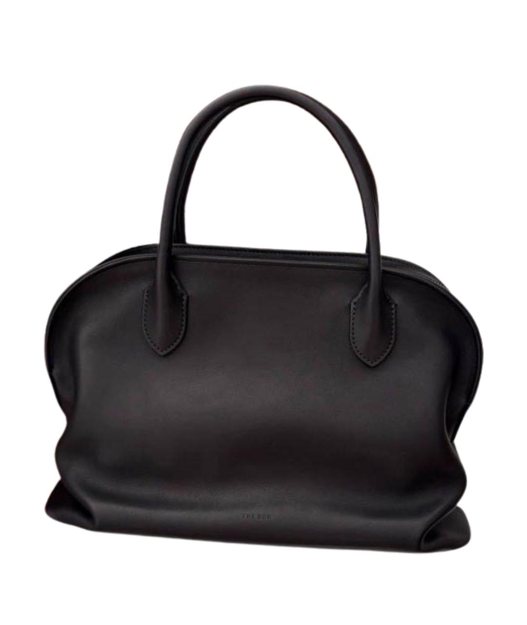 THE ROW Черная кожаная сумка с короткими ручками, фото 1