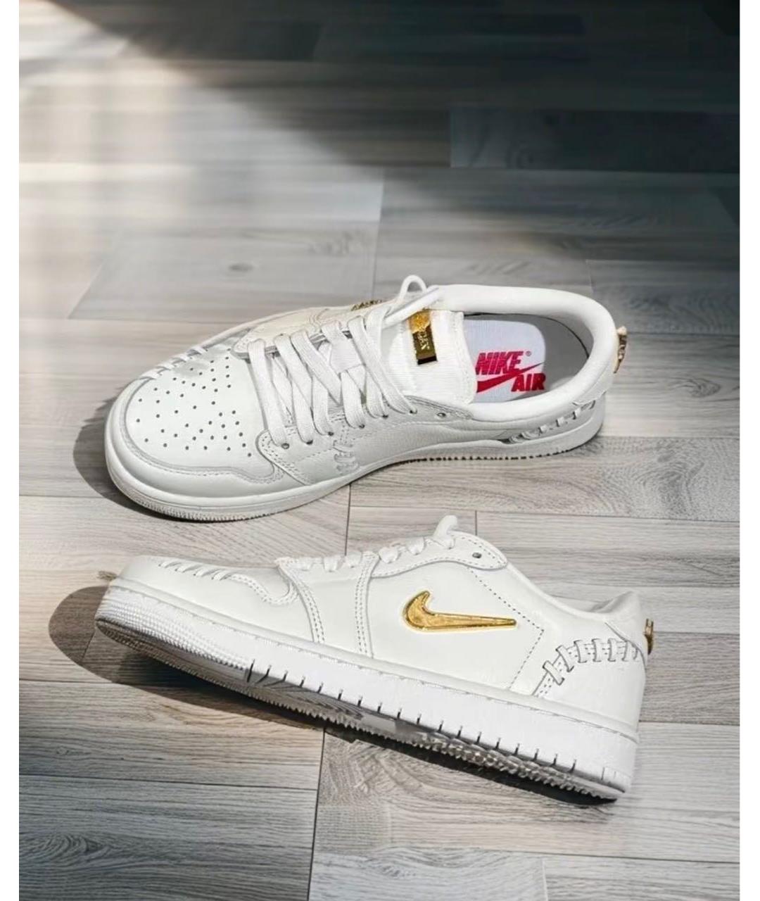 JORDAN Белые кожаные кроссовки, фото 2