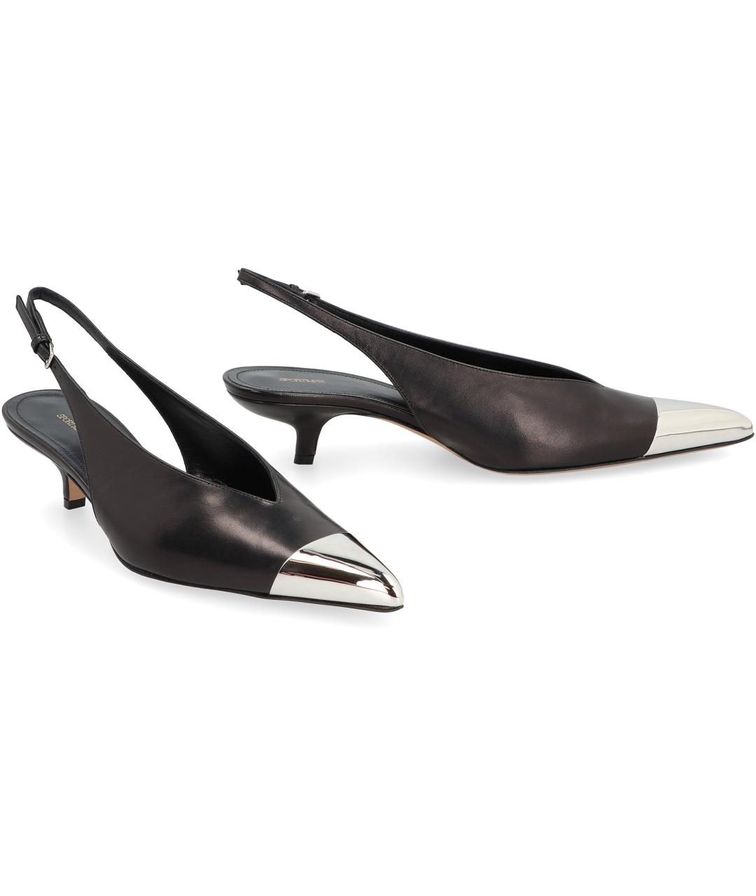 SPORTMAX Черные кожаные туфли, фото 3