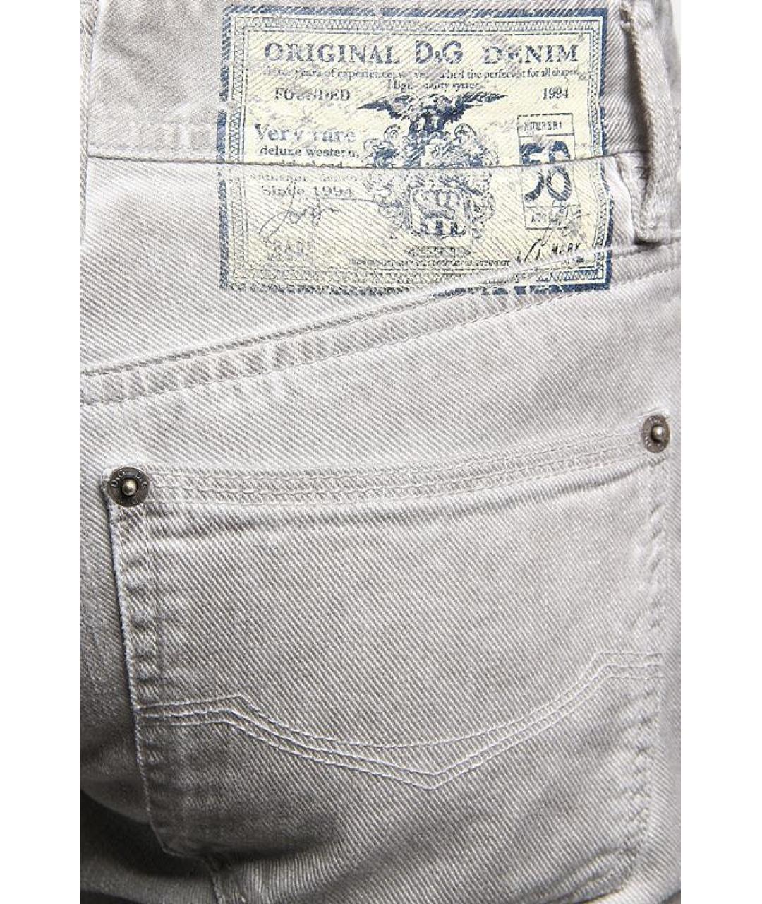 DOLCE&GABBANA Серые хлопковые джинсы скинни, фото 4