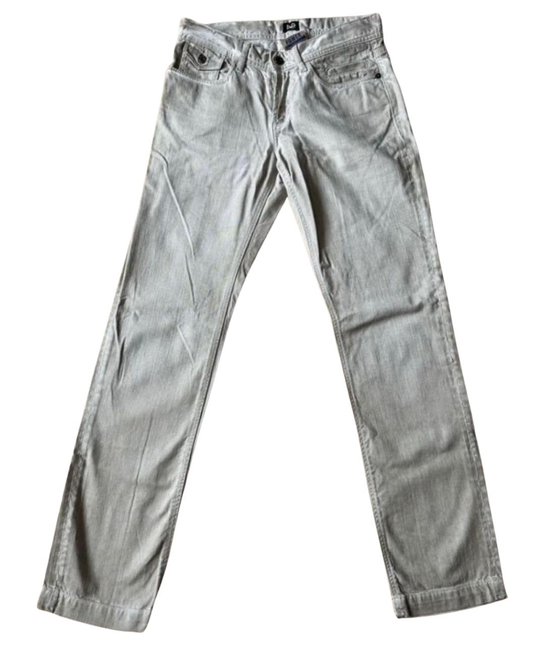 DOLCE&GABBANA Серые хлопковые джинсы скинни, фото 1