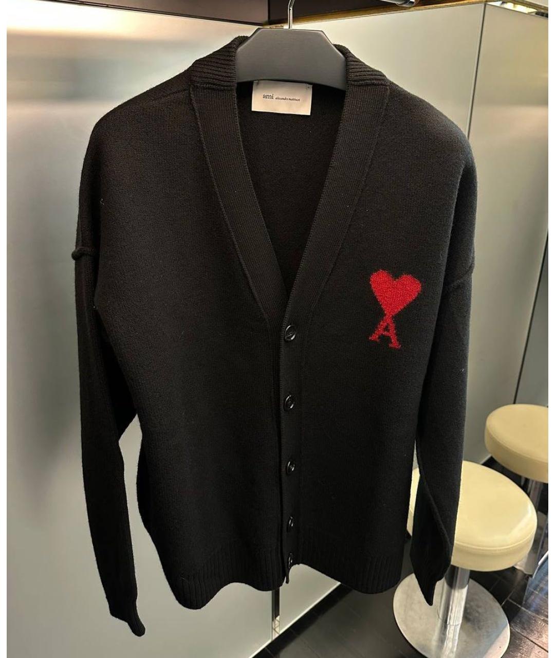 Ami Paris Черный шерстяной кардиган, фото 6
