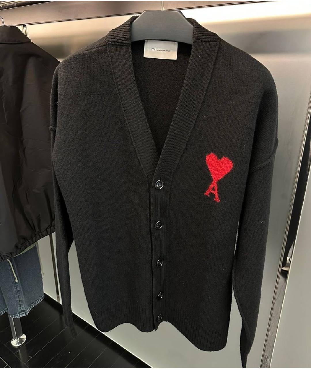 Ami Paris Черный шерстяной кардиган, фото 2