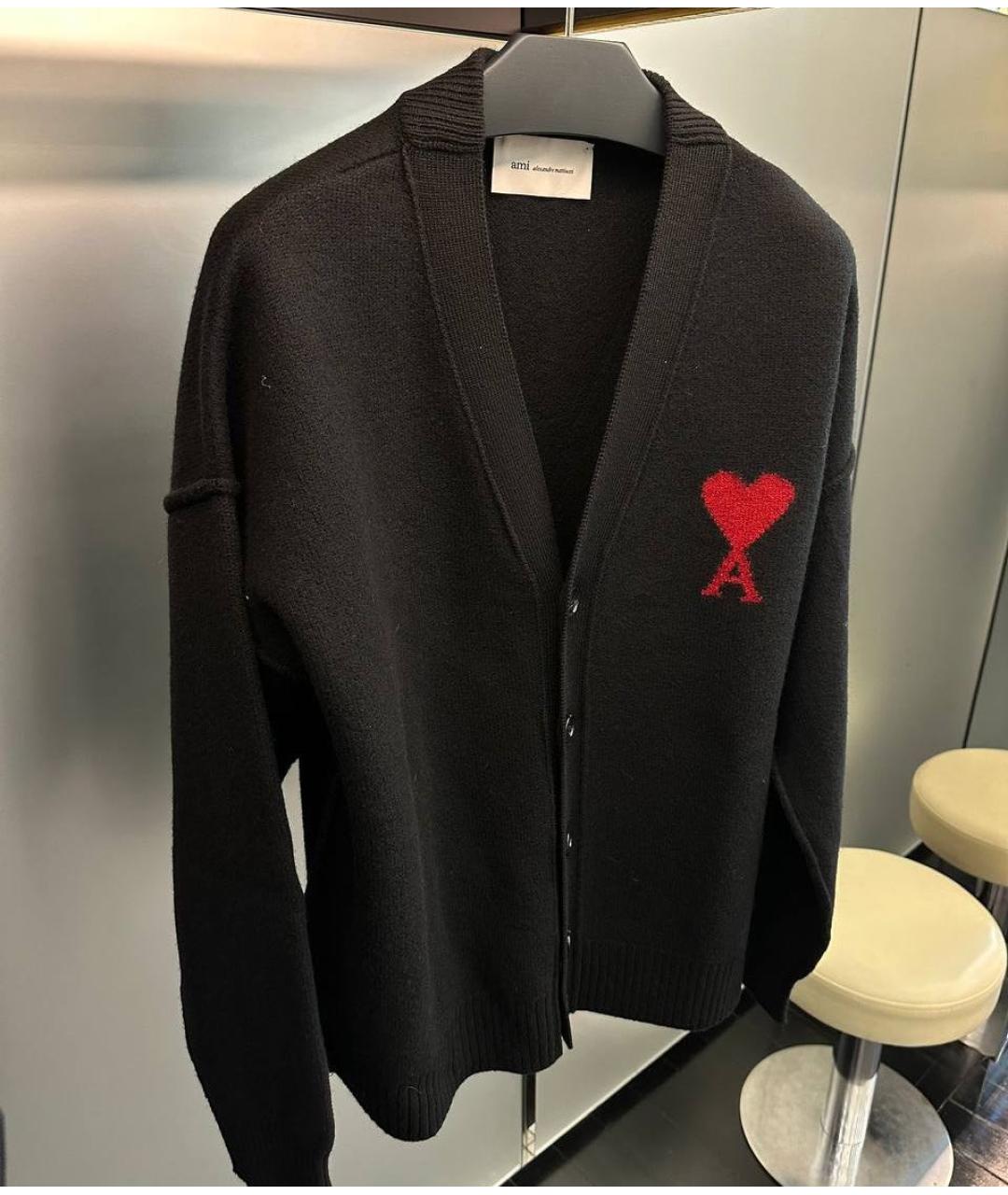 Ami Paris Черный шерстяной кардиган, фото 5