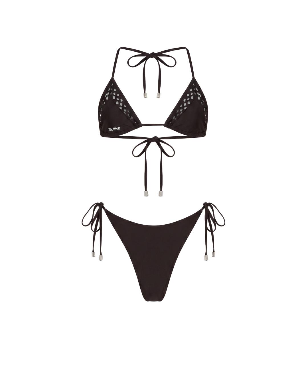 THE ATTICO Коричневый полиамидовый купальник, фото 2