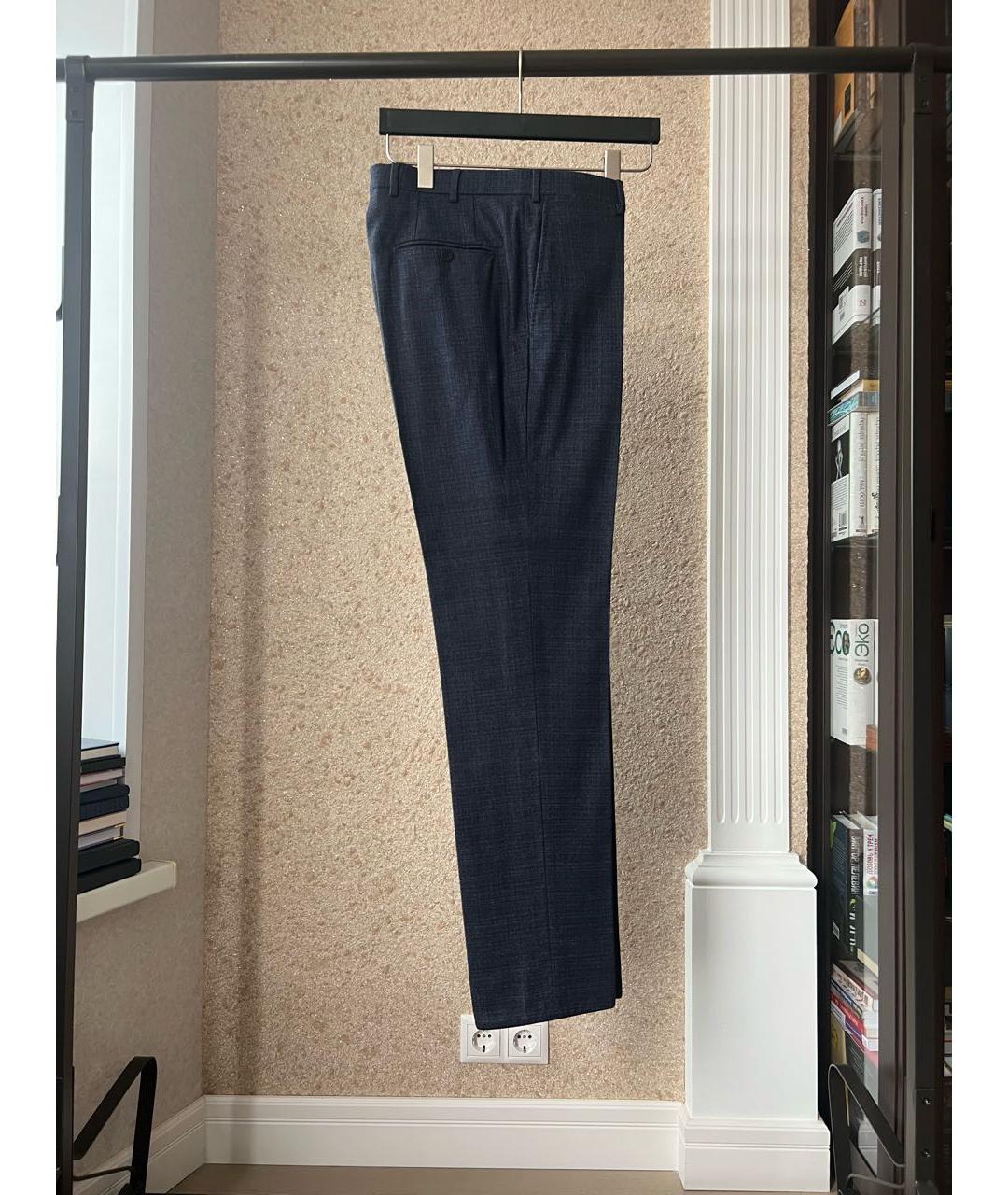 ISAIA Синие шерстяные повседневные брюки, фото 7