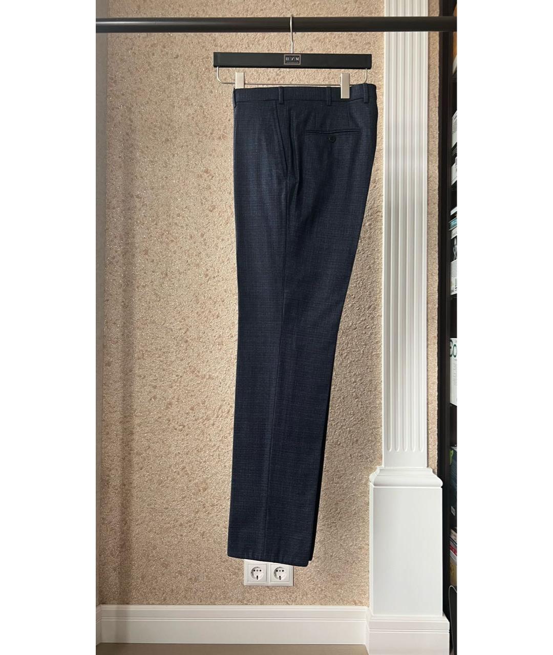 ISAIA Синие шерстяные повседневные брюки, фото 6