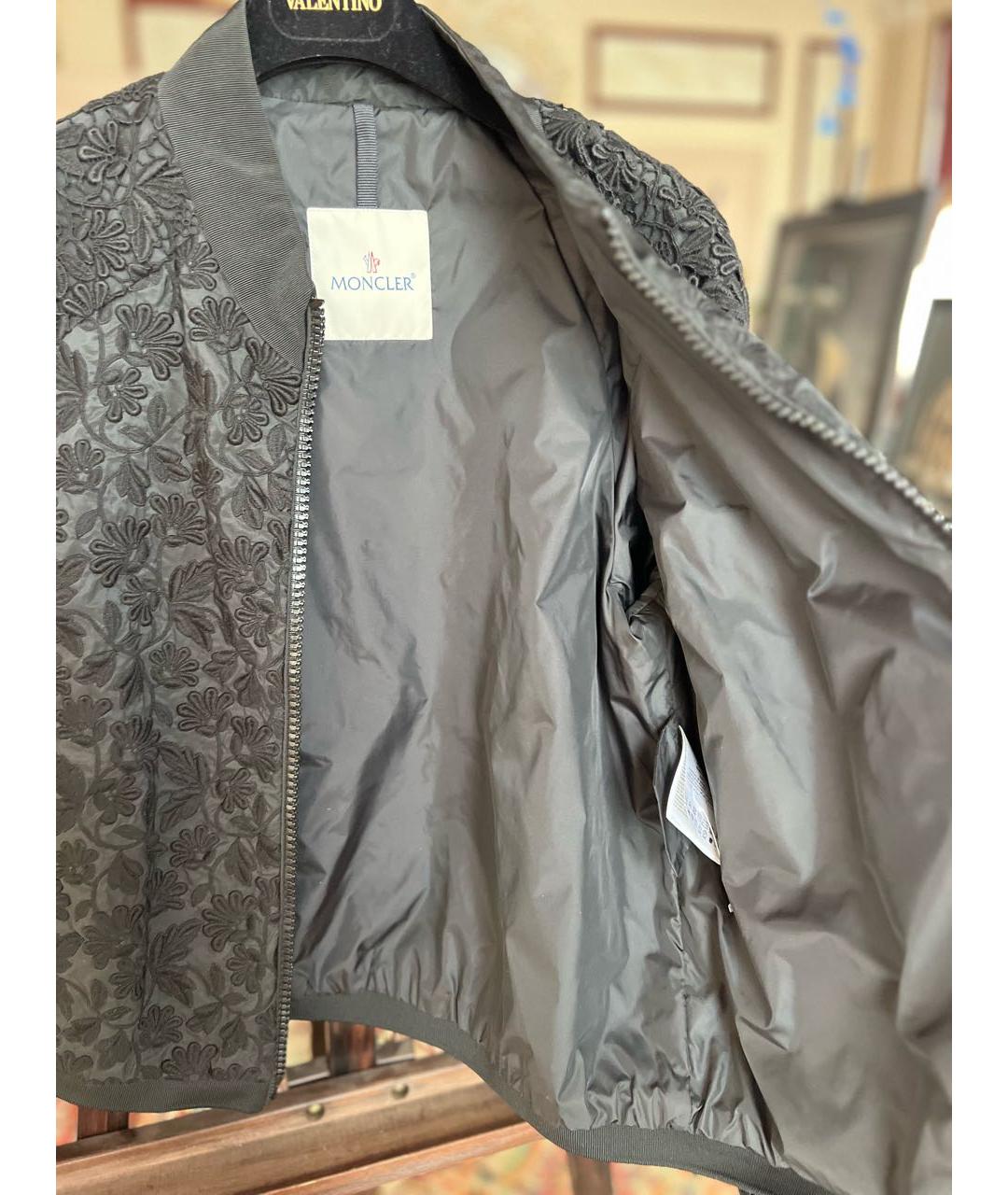 MONCLER Черная полиэстеровая куртка, фото 5