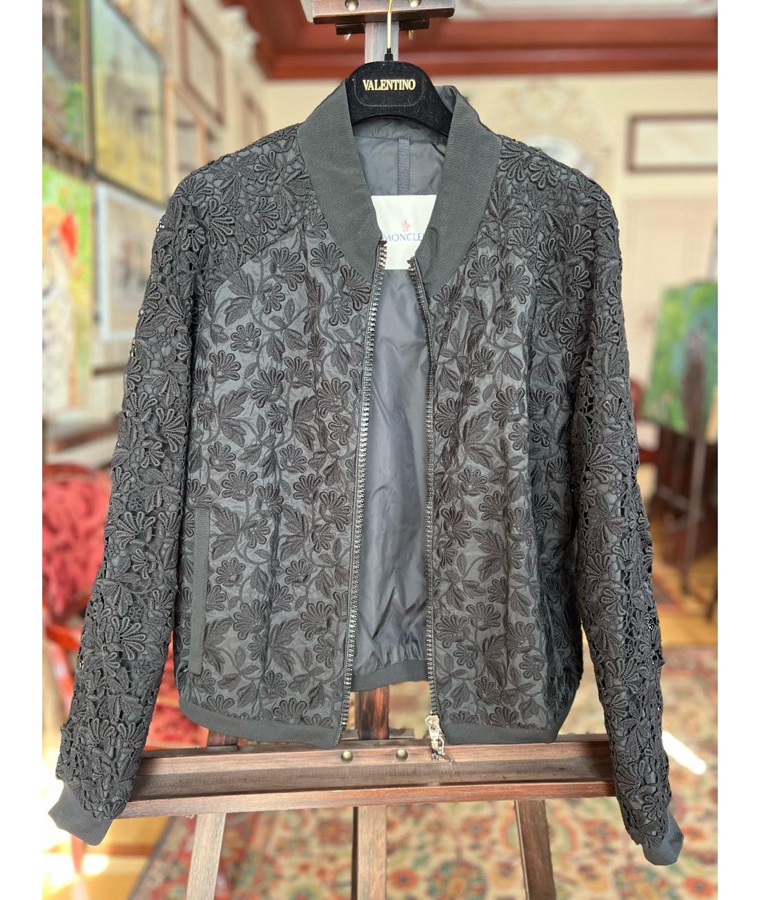 MONCLER Черная полиэстеровая куртка, фото 9