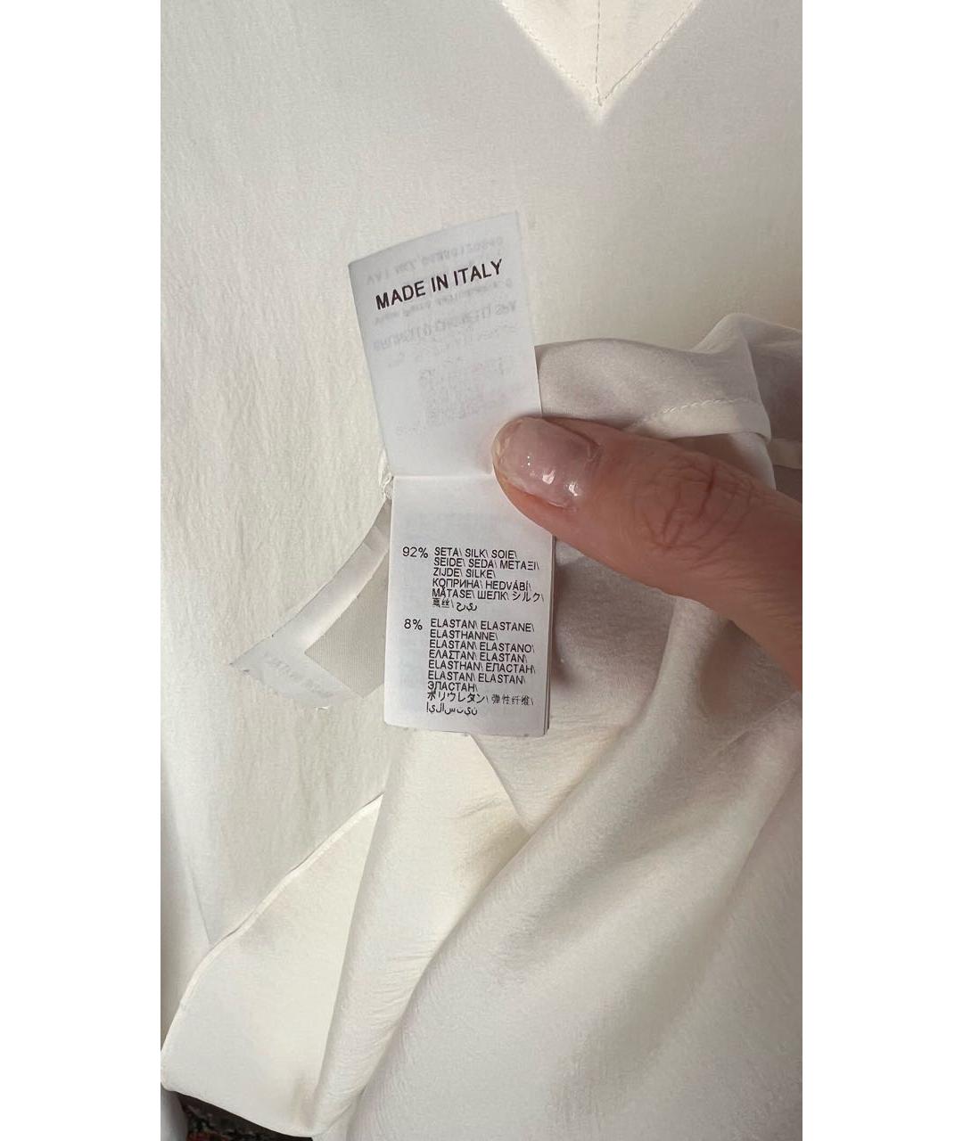 BRUNELLO CUCINELLI Белая шелковая блузы, фото 6