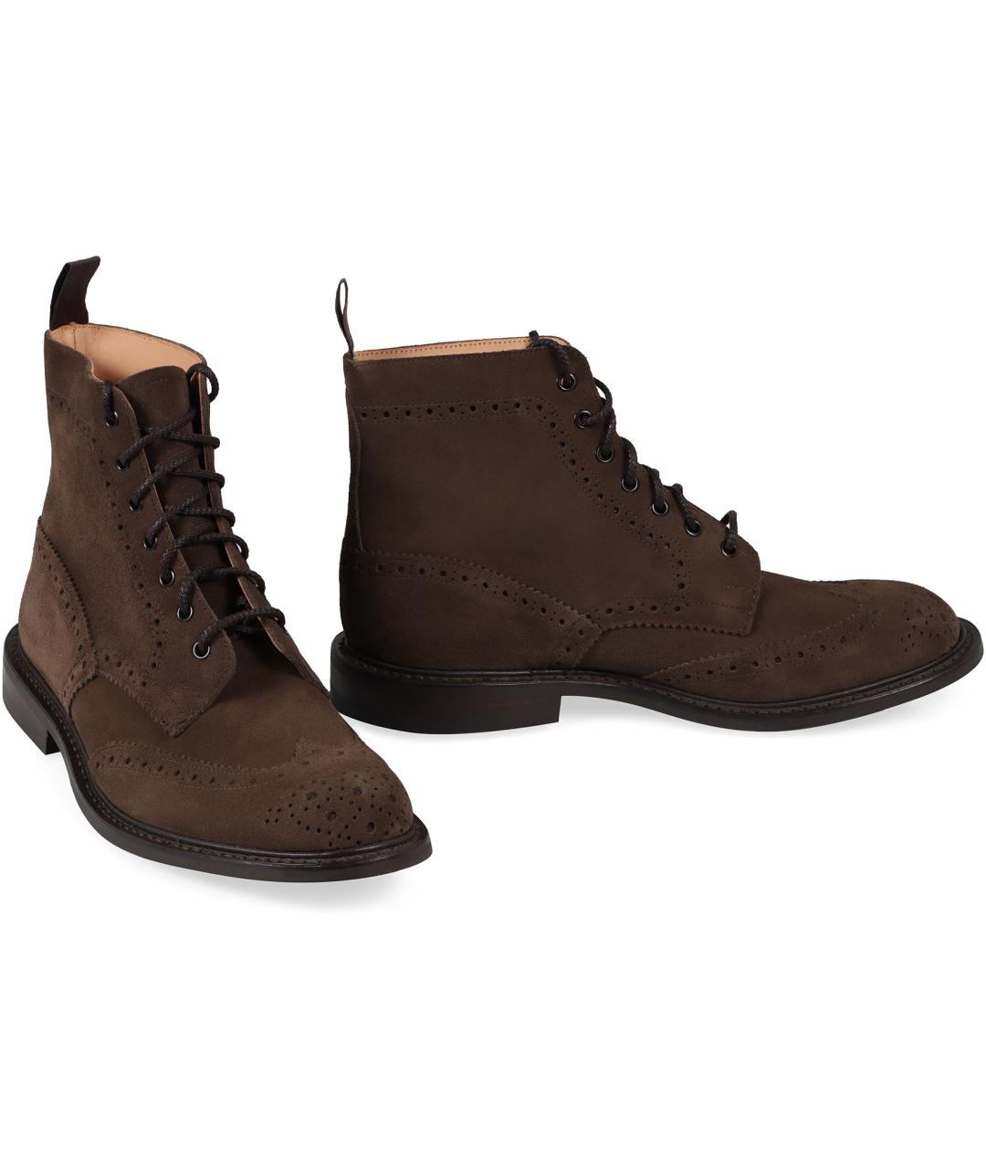 TRICKER'S Коричневые нубуковые высокие ботинки, фото 2