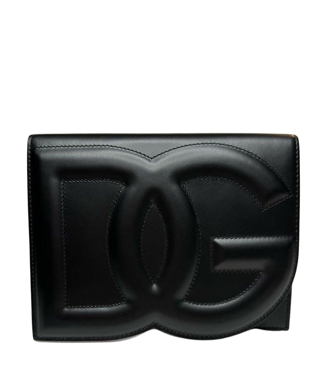 DOLCE&GABBANA Черная кожаная сумка через плечо, фото 1