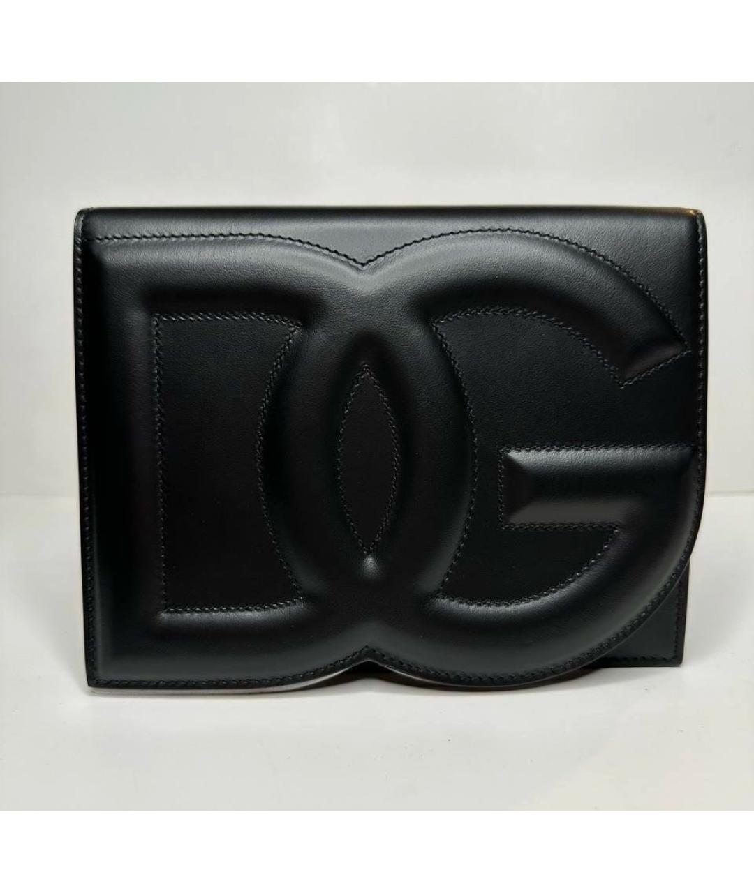 DOLCE&GABBANA Черная кожаная сумка через плечо, фото 3