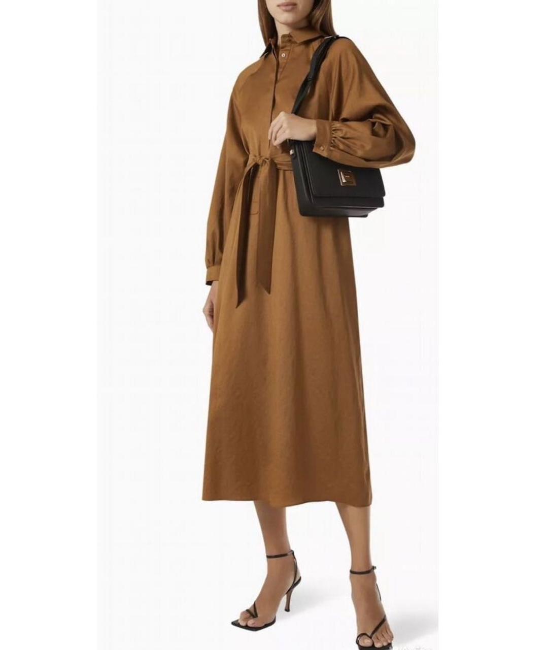 MAX MARA Коричневое шерстяное повседневное платье, фото 7