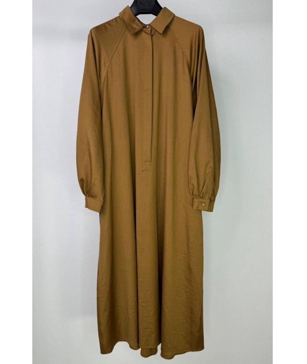 MAX MARA Коричневое шерстяное повседневное платье, фото 8