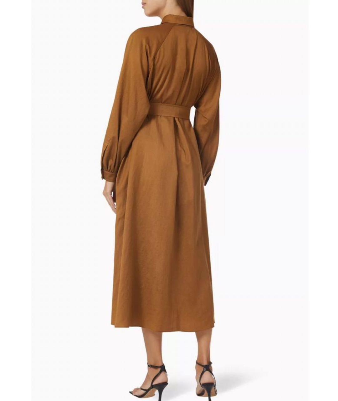 MAX MARA Коричневое шерстяное повседневное платье, фото 2