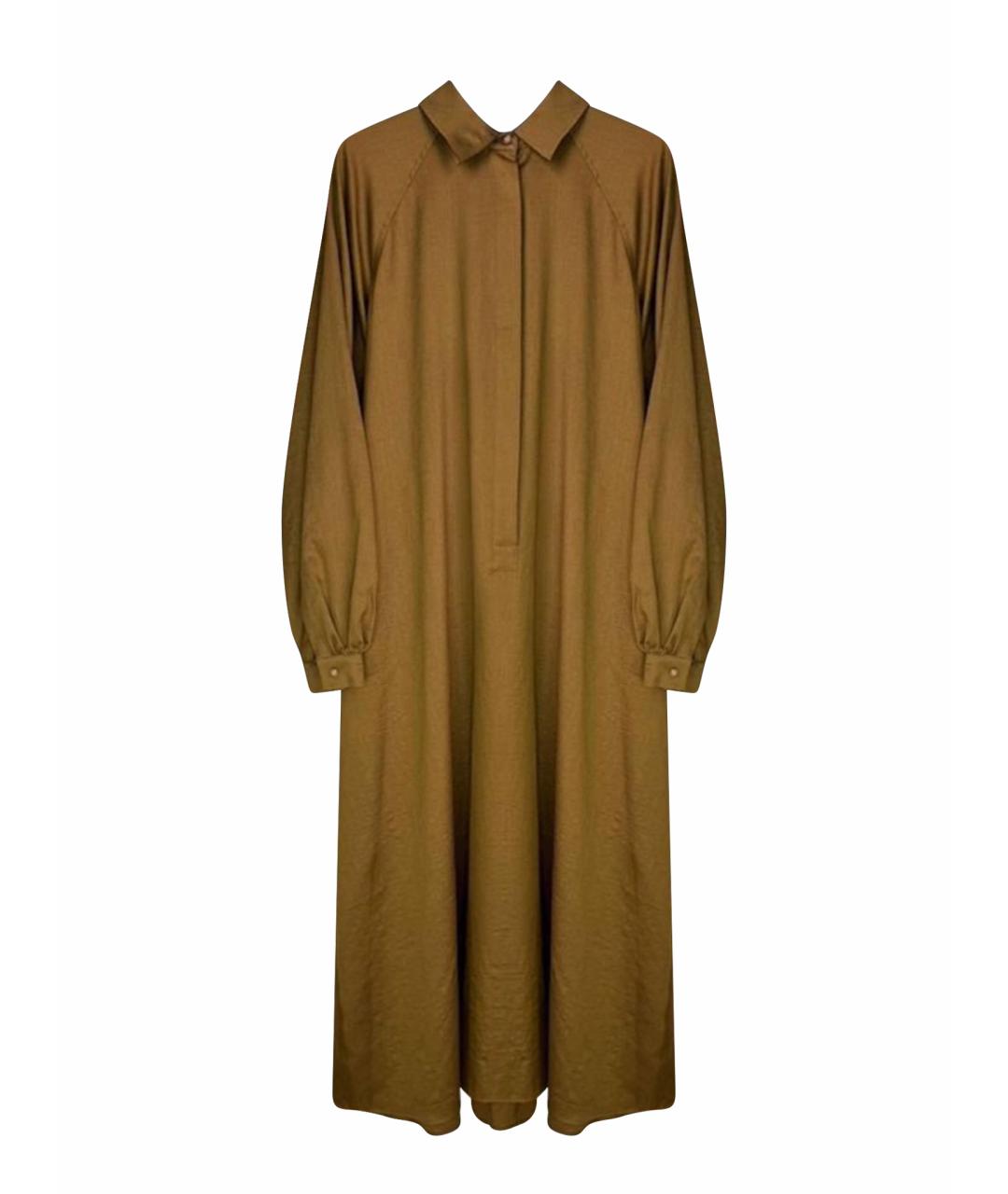 MAX MARA Коричневое шерстяное повседневное платье, фото 1