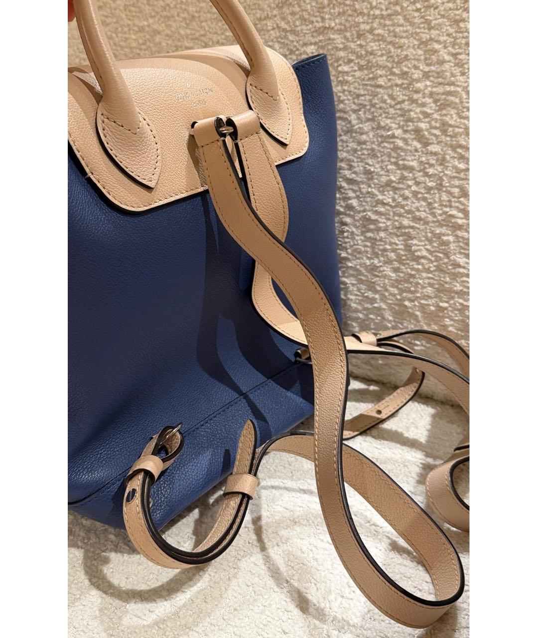 LOUIS VUITTON Синий кожаный рюкзак, фото 3