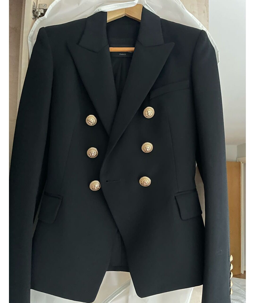 BALMAIN Черный шерстяной жакет/пиджак, фото 5
