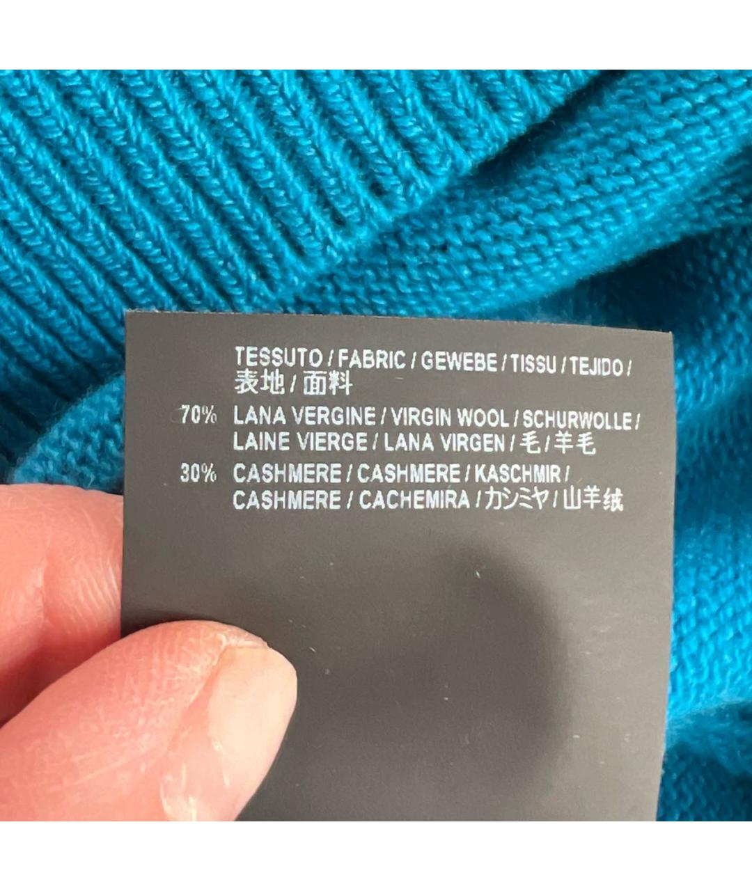 BALENCIAGA Бирюзовая шерстяная водолазка, фото 7