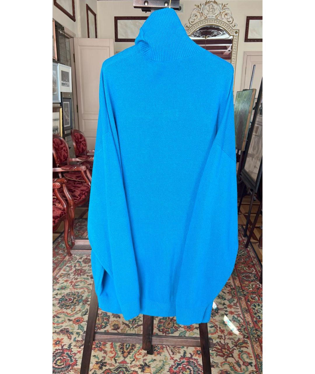 BALENCIAGA Бирюзовая шерстяная водолазка, фото 5