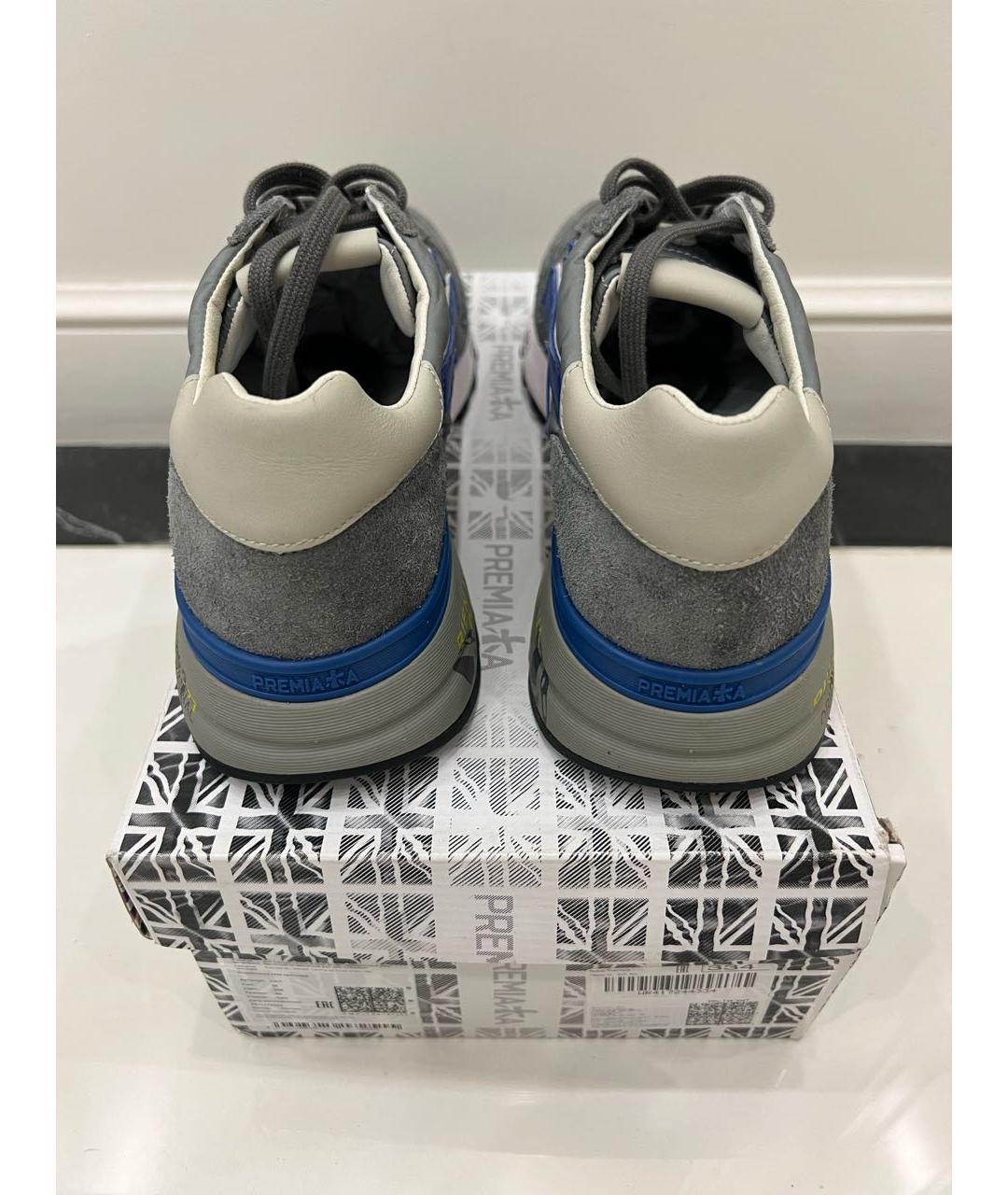 PREMIATA Антрацитовые замшевые низкие кроссовки / кеды, фото 3