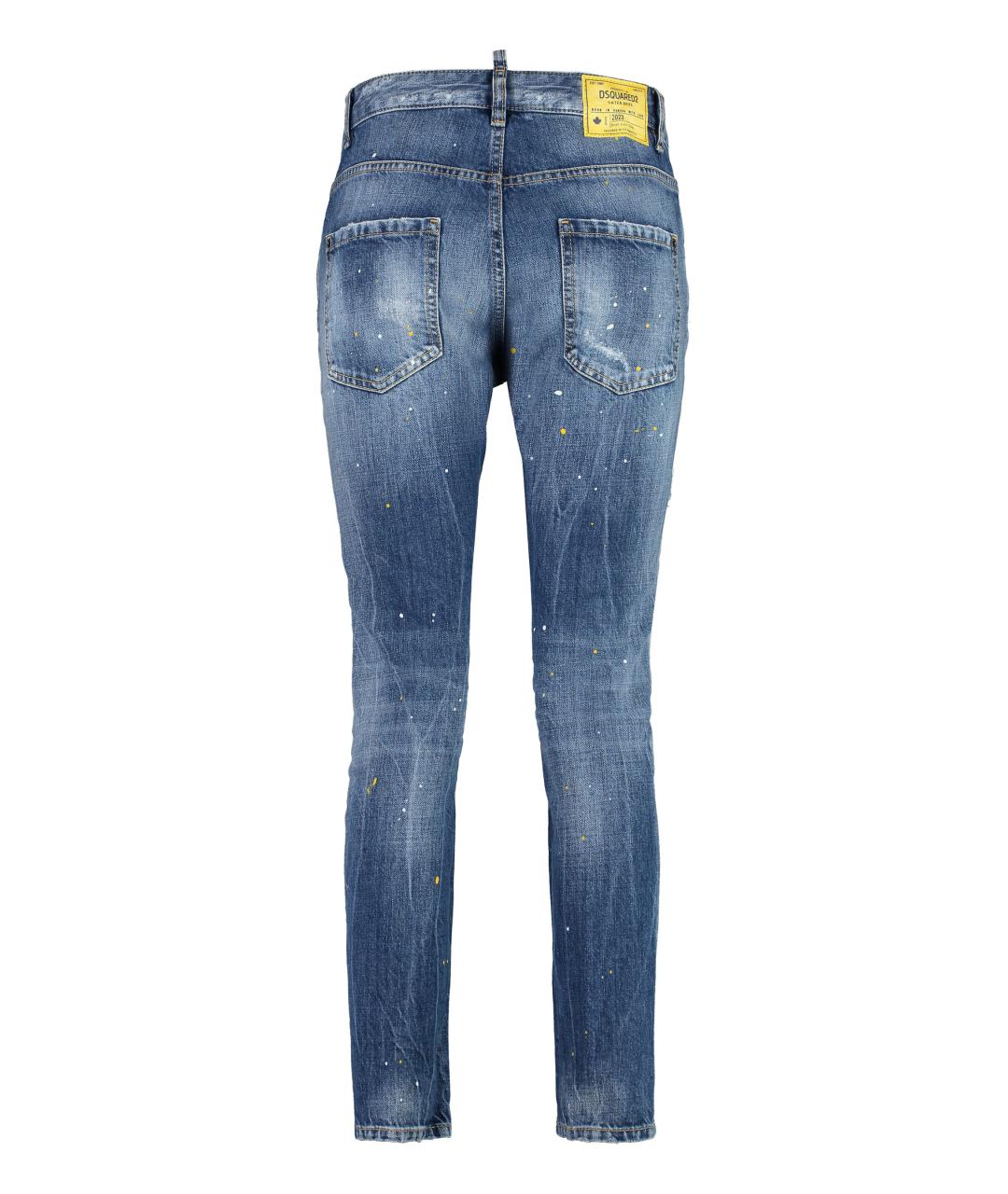 DSQUARED2 Синие хлопковые прямые джинсы, фото 2