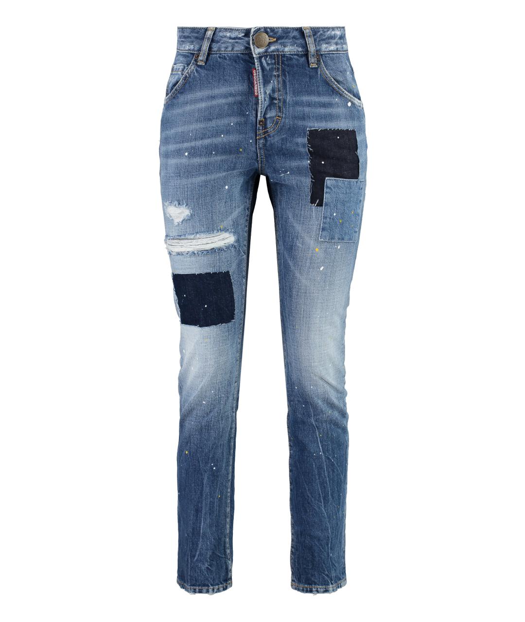 DSQUARED2 Синие хлопковые прямые джинсы, фото 1