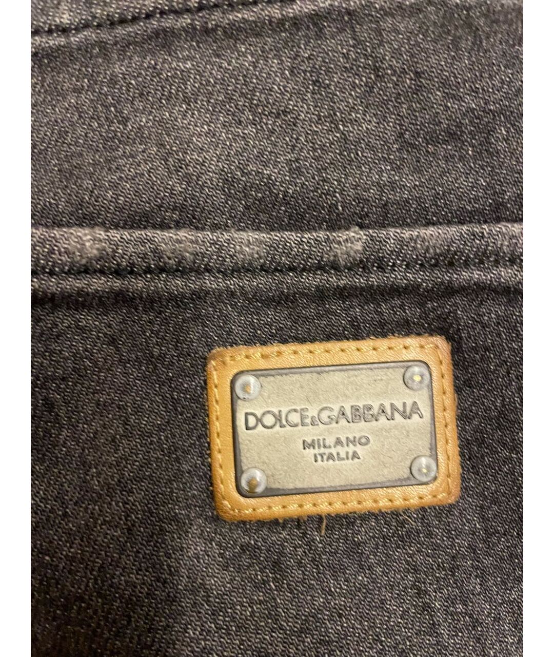DOLCE&GABBANA Антрацитовые хлопко-эластановые джинсы скинни, фото 6