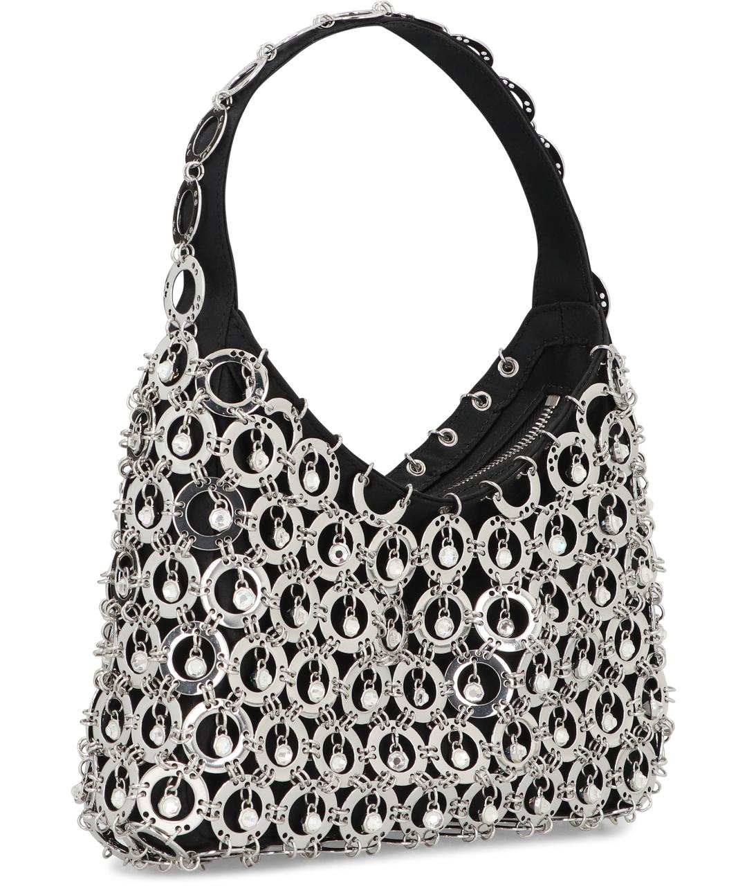 PACO RABANNE Черная синтетическая сумка с короткими ручками, фото 3