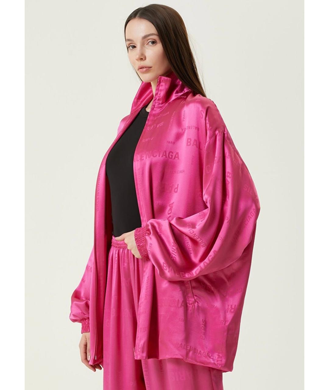 BALENCIAGA Розовая шелковая куртка, фото 3