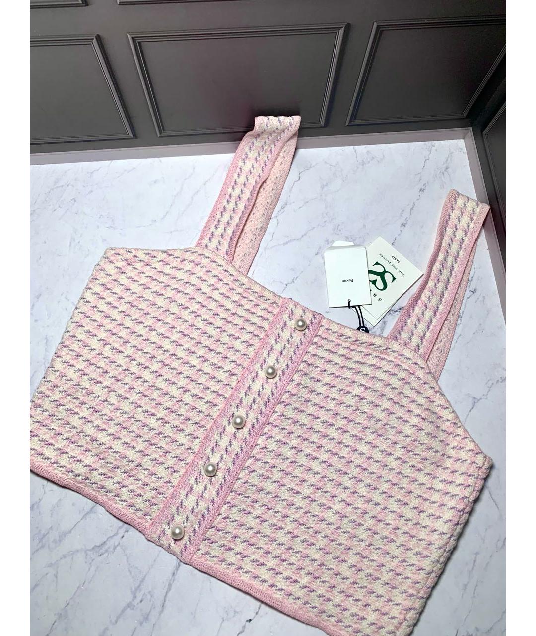 SANDRO Розовая хлопковая майка, фото 3