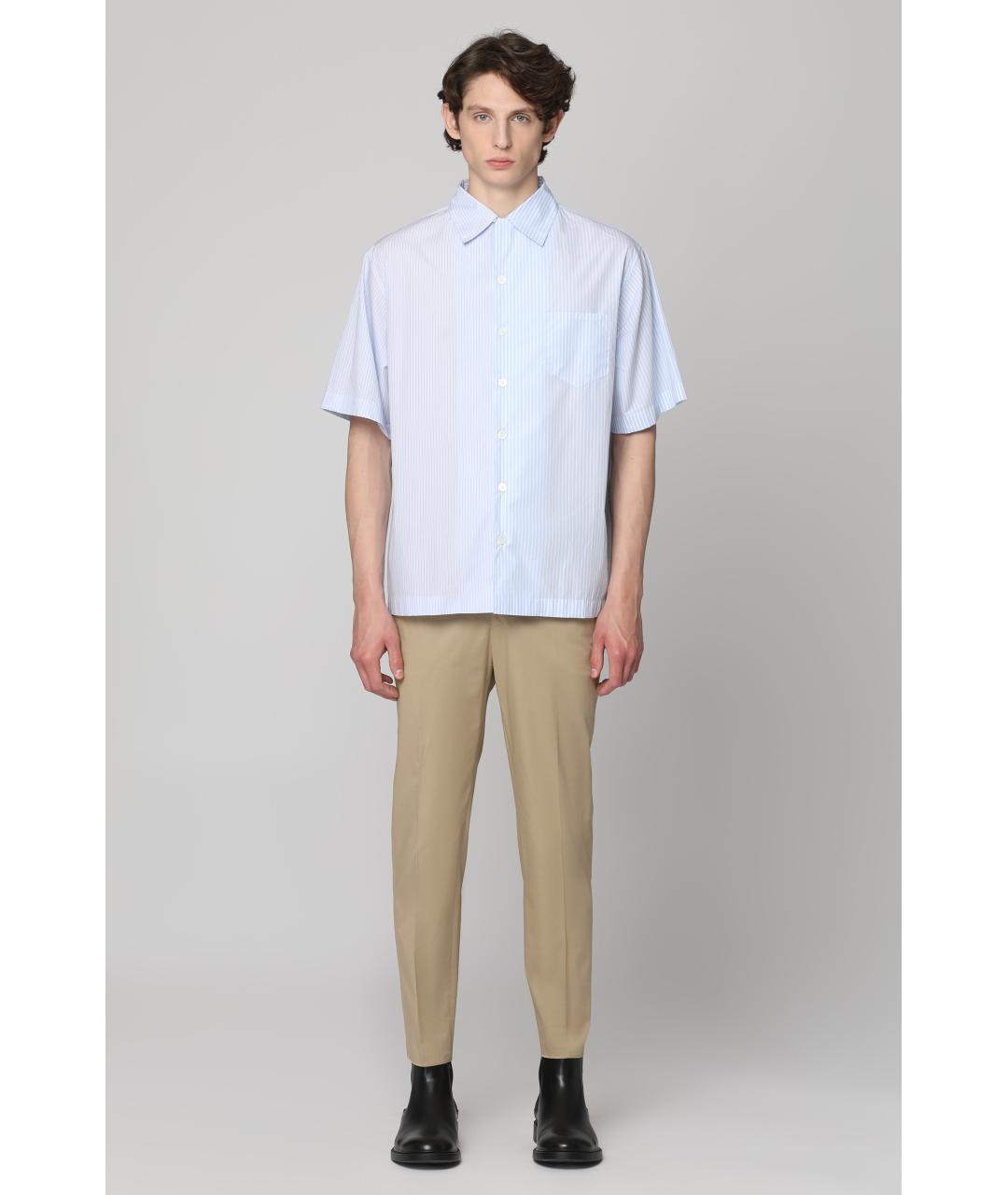 PRADA Голубая хлопковая кэжуал рубашка, фото 3