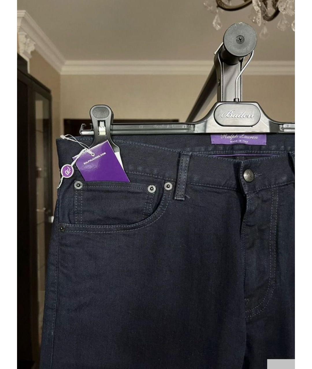 RALPH LAUREN Темно-синие хлопковые прямые джинсы, фото 7