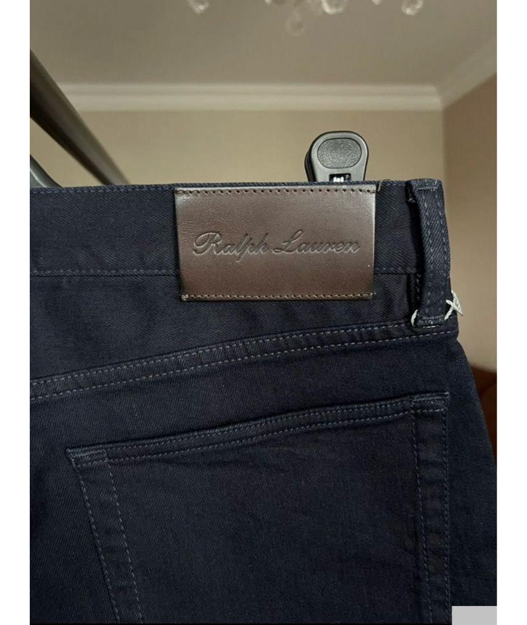 RALPH LAUREN Темно-синие хлопковые прямые джинсы, фото 8