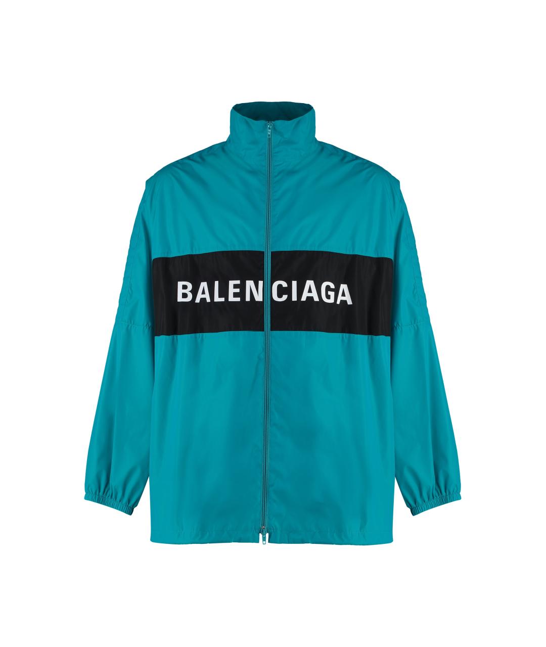 BALENCIAGA Бирюзовая полиамидовая куртка, фото 1
