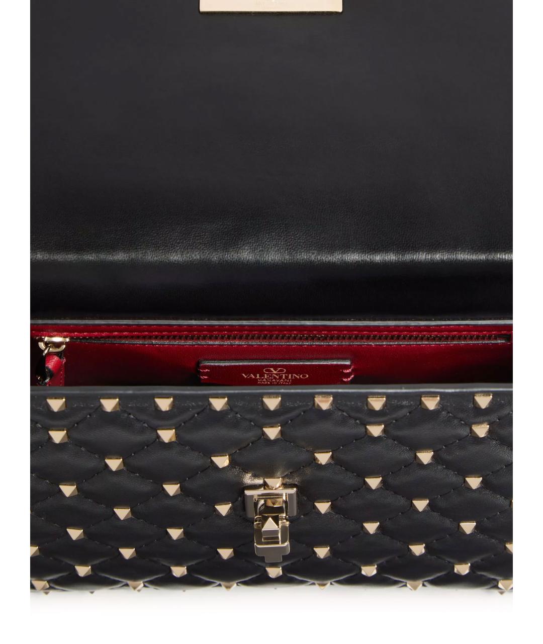 VALENTINO Черная кожаная сумка через плечо, фото 4