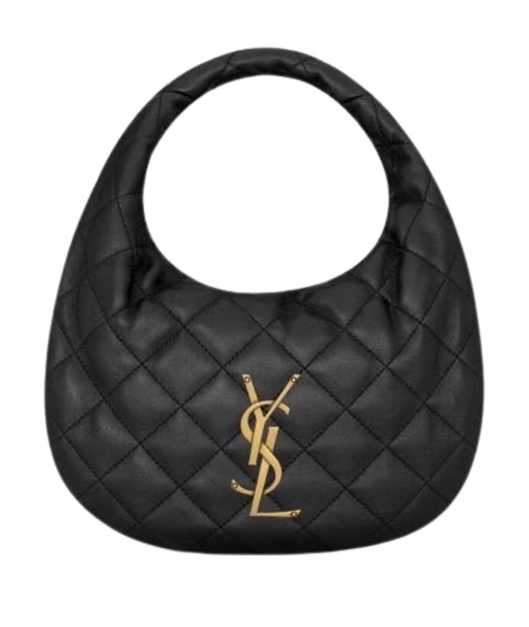 SAINT LAURENT Черная кожаная сумка с короткими ручками, фото 1